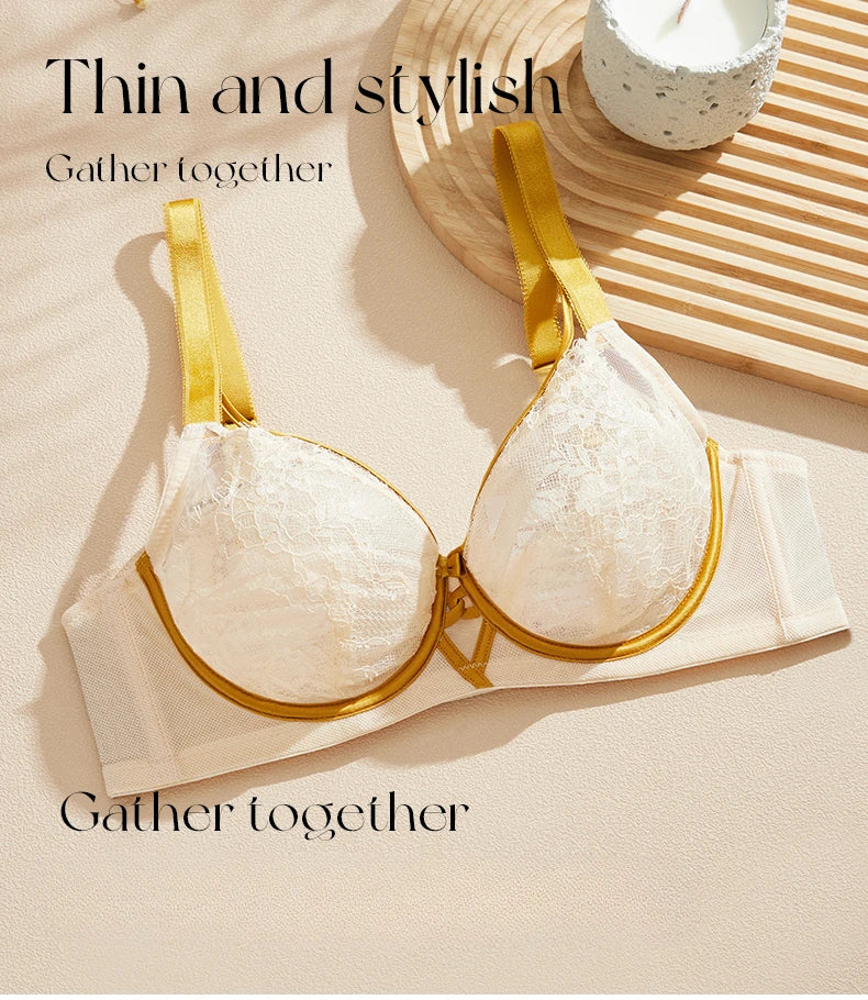 Sexy Unlined Bra for Women Lace Breast Collection Anti Sagging Bras Large Size 70-90 BCD Elegant French Bra