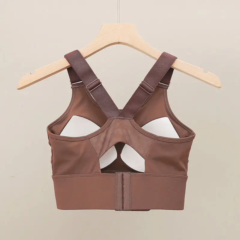 Sports Bra for Women with Large Busts, Shockproof, Side Breast Support, Anti-Sagging, Adjustable, Beautiful Back Design, Plus Size Yoga Running Fitness Bra