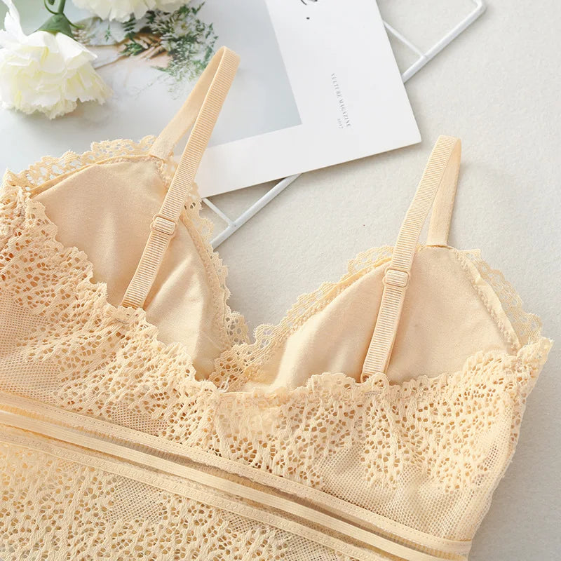 Tube Top Bras Lace Bralette Women Crop Tops Sexy Lingerie V Neck Seamless Underwear Cropped Bra Female Tank Crop Top