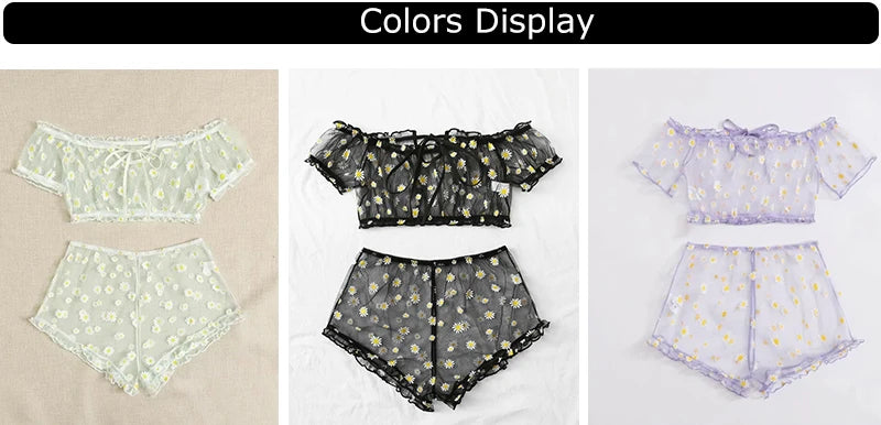 Strapless Bra Set Women Intimates Sheer Gauze Ruffles Lingerie Set Sexy Off Shoulder Underwear Fancy Temptation Erotic Lingerie