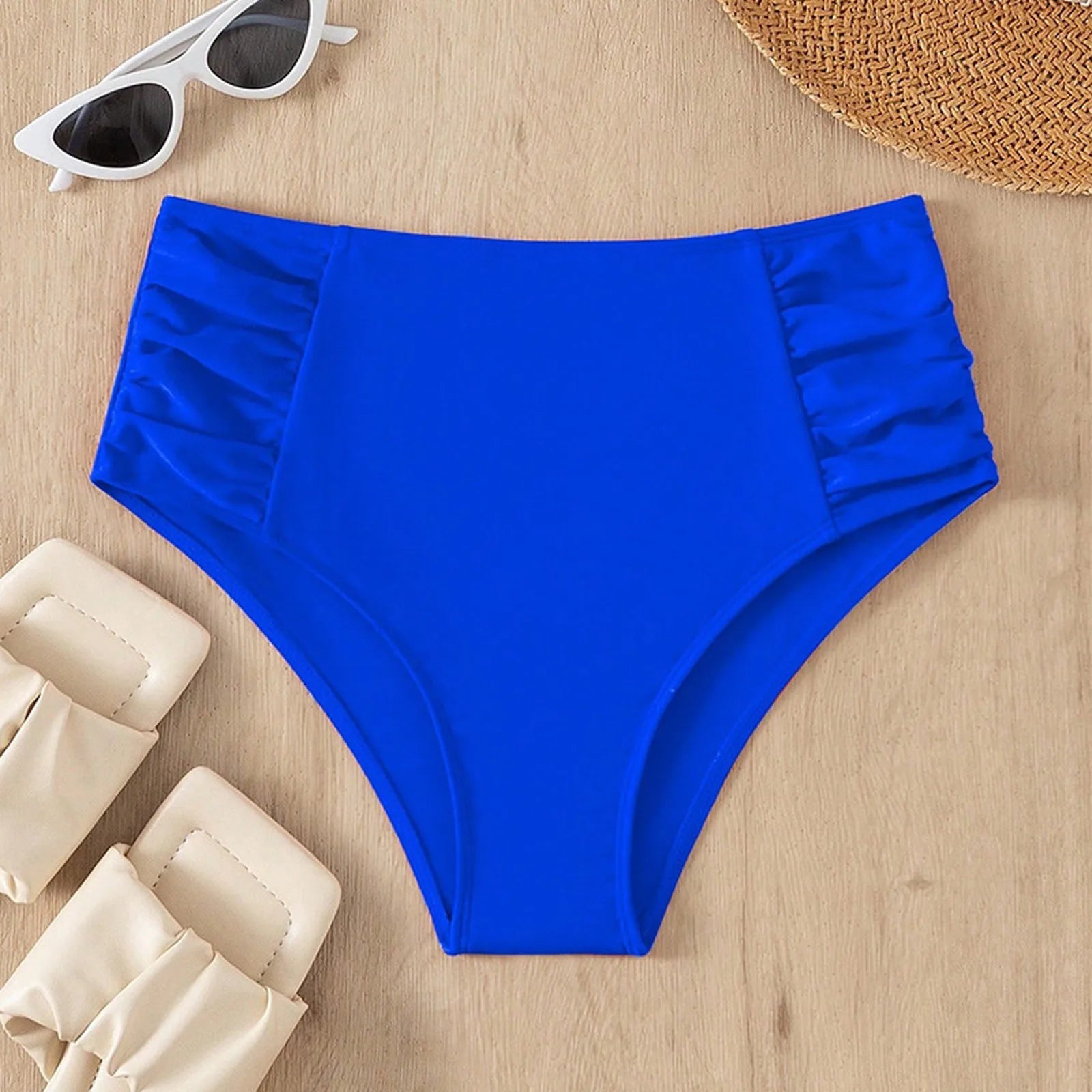 Women's High Waist Basic Swimming Bottoms Full Coverage Bikini Split Swimsuit Briefs Solid Color Comfy Swimming Trunk