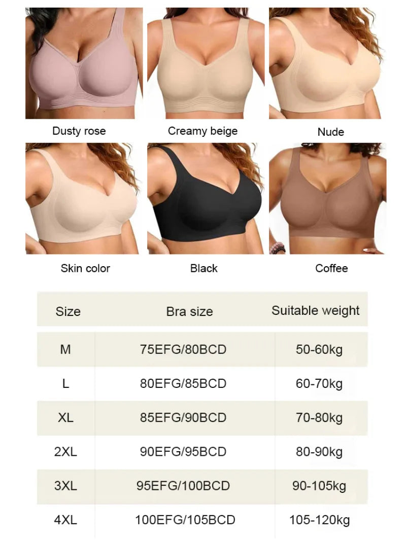 Wireless Seamless Women's Bra, Removable Pads Breathable Bralette,Soft Comfort Fit,Ideal for Daily Casual Outfits&Sleep Wear