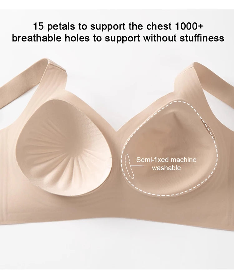 Wireless Seamless Women's Bra, Removable Pads Breathable Bralette,Soft Comfort Fit,Ideal for Daily Casual Outfits&Sleep Wear