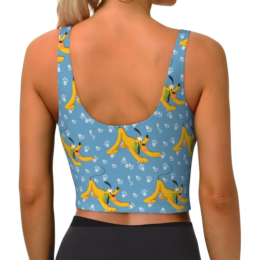 Custom Pluto Anime Manga High Impact Sports Bras for Women Classic Seamless Workout Yoga Crop Tank Tops