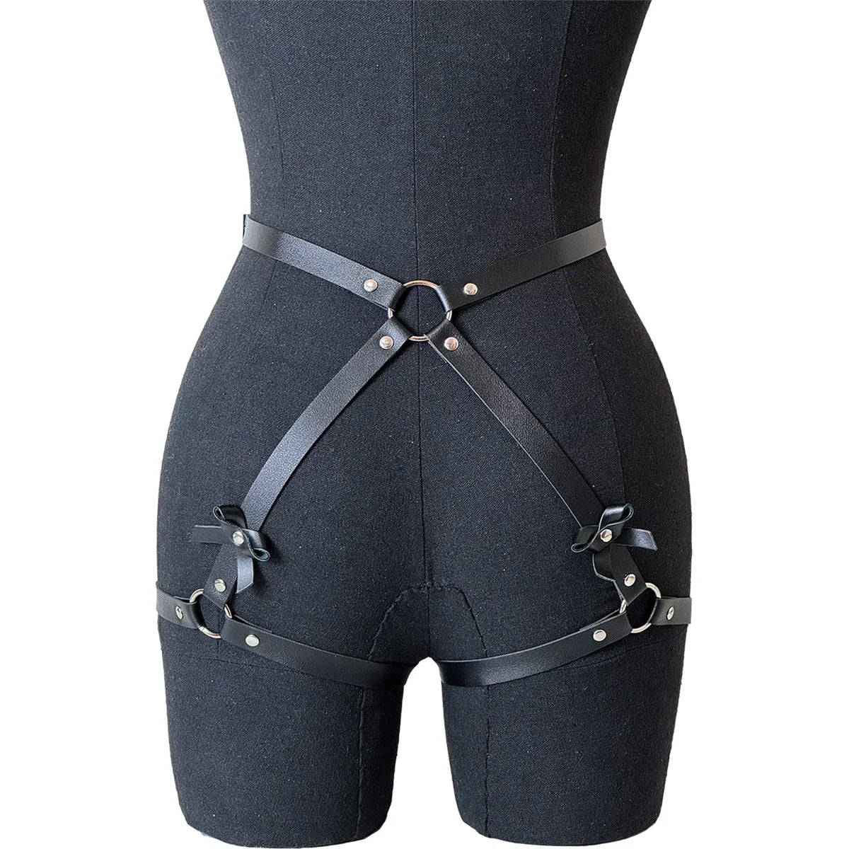 Women Sexy Garter Belt PU Leather Harness Lingerie Body Stockings Leg Harness Belt Rave Sword Belts Goth Bodysuit