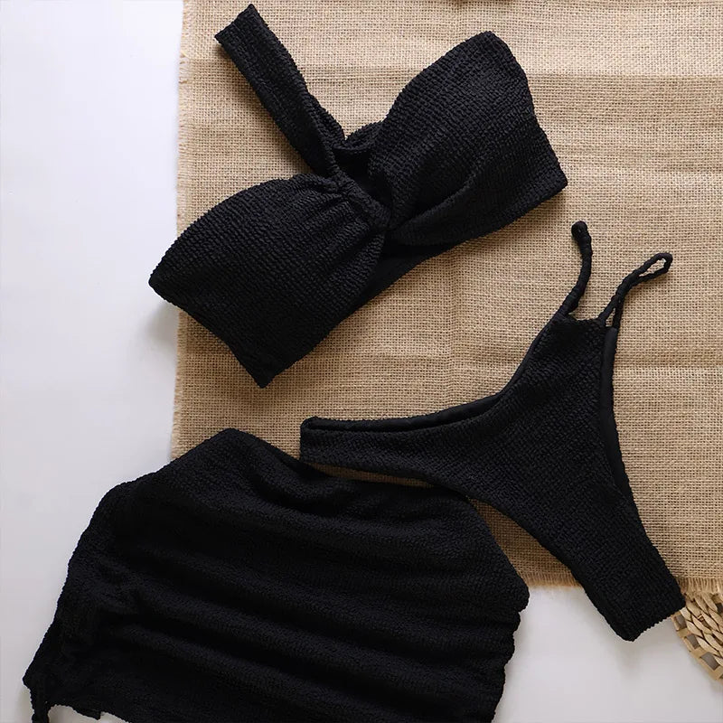Sexy 3pieces Micro Bikini 2025 Women Swimsuit Female Swimwear Thong Bikinis Set Brazilian Beach Wear Bathing Suit Biquini
