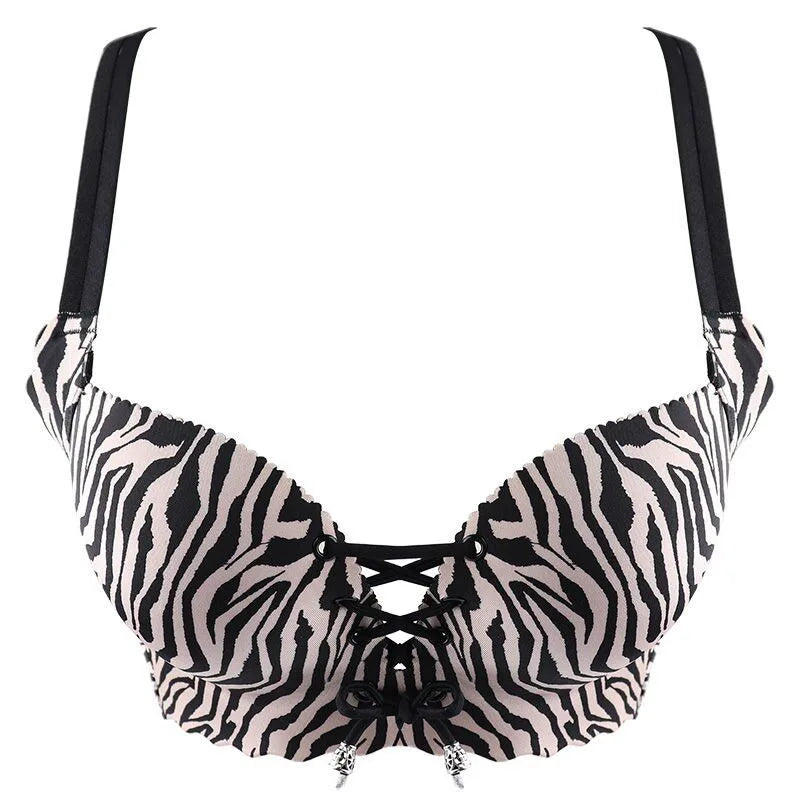 Sexy Push Up Bra Extra Padded for Women, Adjustable Drawstring for Small Bust, No Underwire Comfort Bras with Fashion Back Desig
