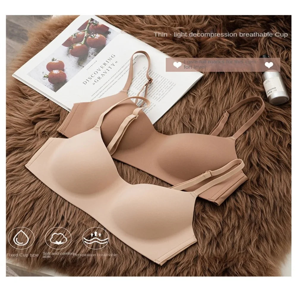 Soft Comfort Wireless Bra Breathable Fabric Thin Cup Seamless Bra Non-Wire Elastic Material Tube Top Bras Female Intimates