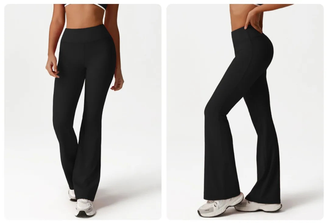 Backless Yoga Bra Quick Drying Shock-proof Fitness Sports Bra High Waist Butt Lifting Flared Pants Casual Workout Gym Yoga Bra