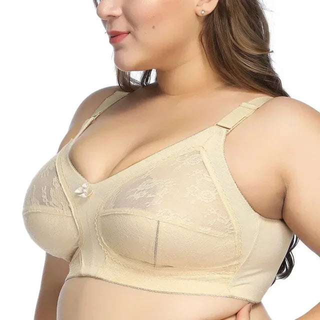 Big Minimizer Bras Large Size Lace Bra Women Sexy Unlined Full Coverage Ultra Thin Wireless Adjusted-straps Underwear Sujetador