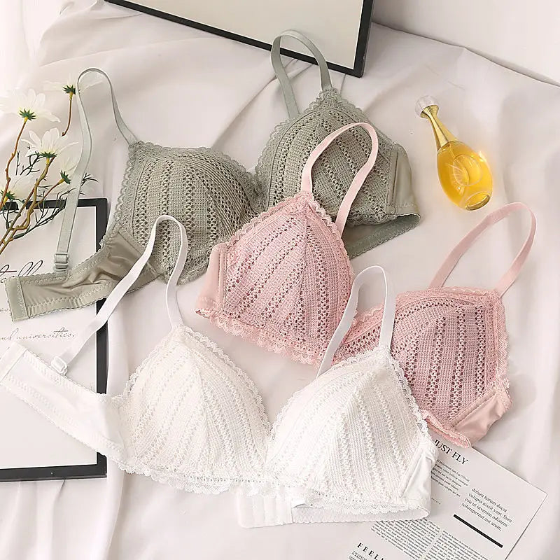 Female Bra Wire Free Push Up Bra 3/4Cup Sexy Lace Bras For Women Bralette Top Seamless Wireless Gather Brassiere Plus Size