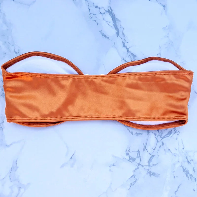 Sexy Women Bikini Brazilian Swimsuit Push-up Bra Bikini Set Two Piece Swim Suit Swimwear High-waisted Beachwear Solid Bathing