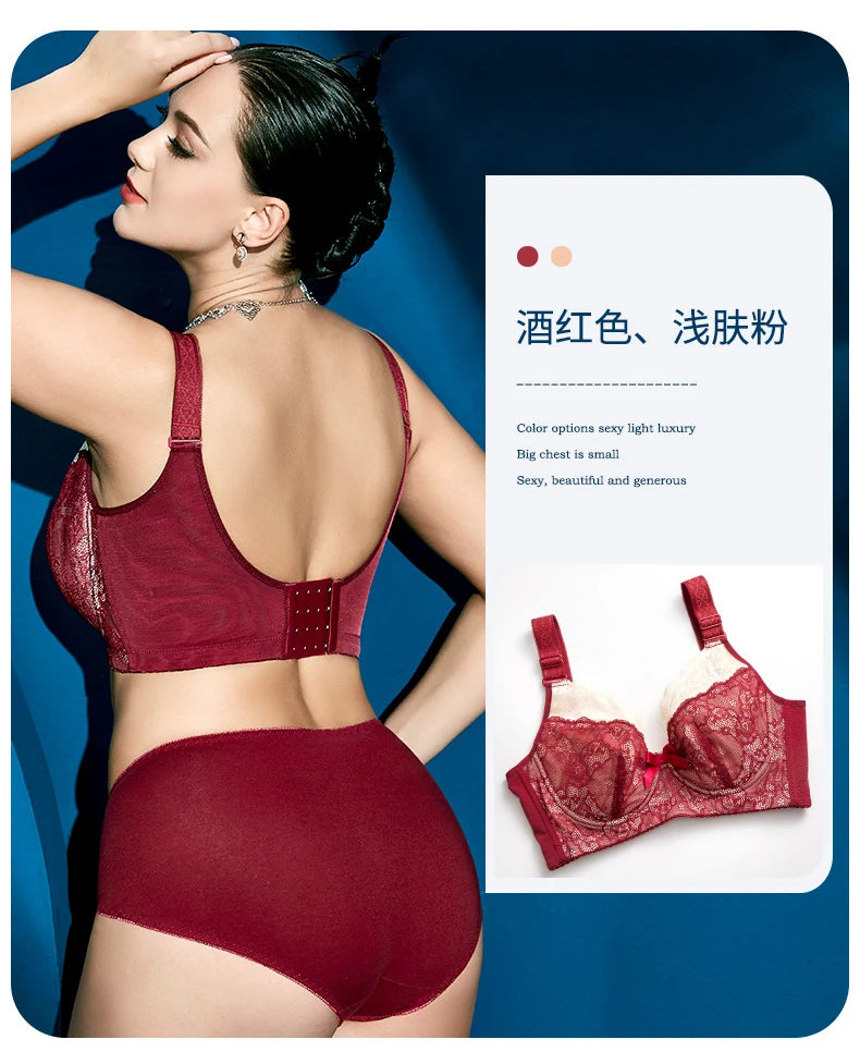 Lace Bra Women's Full Coverage Lightly Padded Underwire Balconette 34 36 38 40 42 44 46 B C D E F G H I J