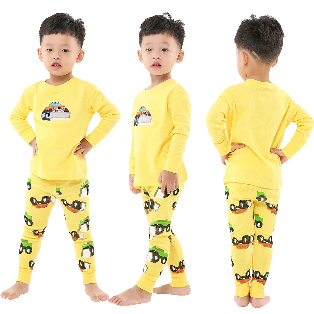 Boys Pajamas Sets 2 to 3 4 5 6 7 8 Years Cotton Long Sleeve Toddler Boy Pijama Autumn Winter Kids Sleepwear Set Children Clothes
