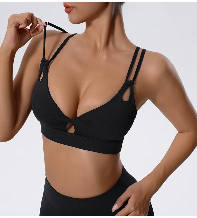 Sports Bra with Side Breasts for Women, Running, Fitness, Shock-absorbing Vest, Beautiful Back Bra
