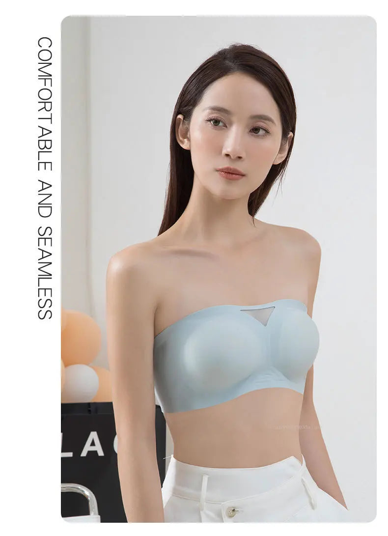 Non-slip Strapless Underwear Bra Seamless Sport Bras Women Soft Thin Push Up Underwear Lingerie Sleep Top Invisible Lingerie