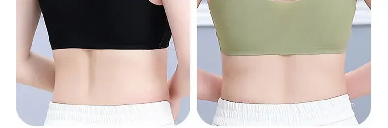 Mom's underwear, middle-aged and elderly women's bras, seamless front open button vest style, oversized summer thin new bra