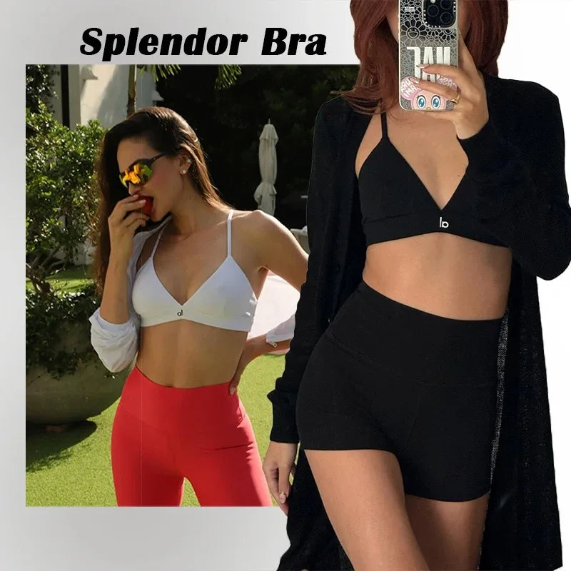 YOGA Bra for Women Naked Feeling Strappy Padded Sports Bras Fitness Workout Top Criss Cross Back Yoga Sports Bras No Steel Ring