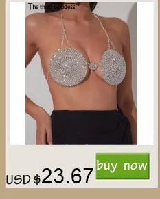 Sexy see through metal sequin corset crop top womens summer beach party halter tank top rave festival outfits cropped y2k Tops