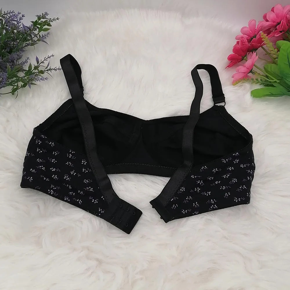 Printing Floral unlined cotton bra comfortable bras for women push up Seamelss underwear sexy lingerie plus size bra 34B-46C C32