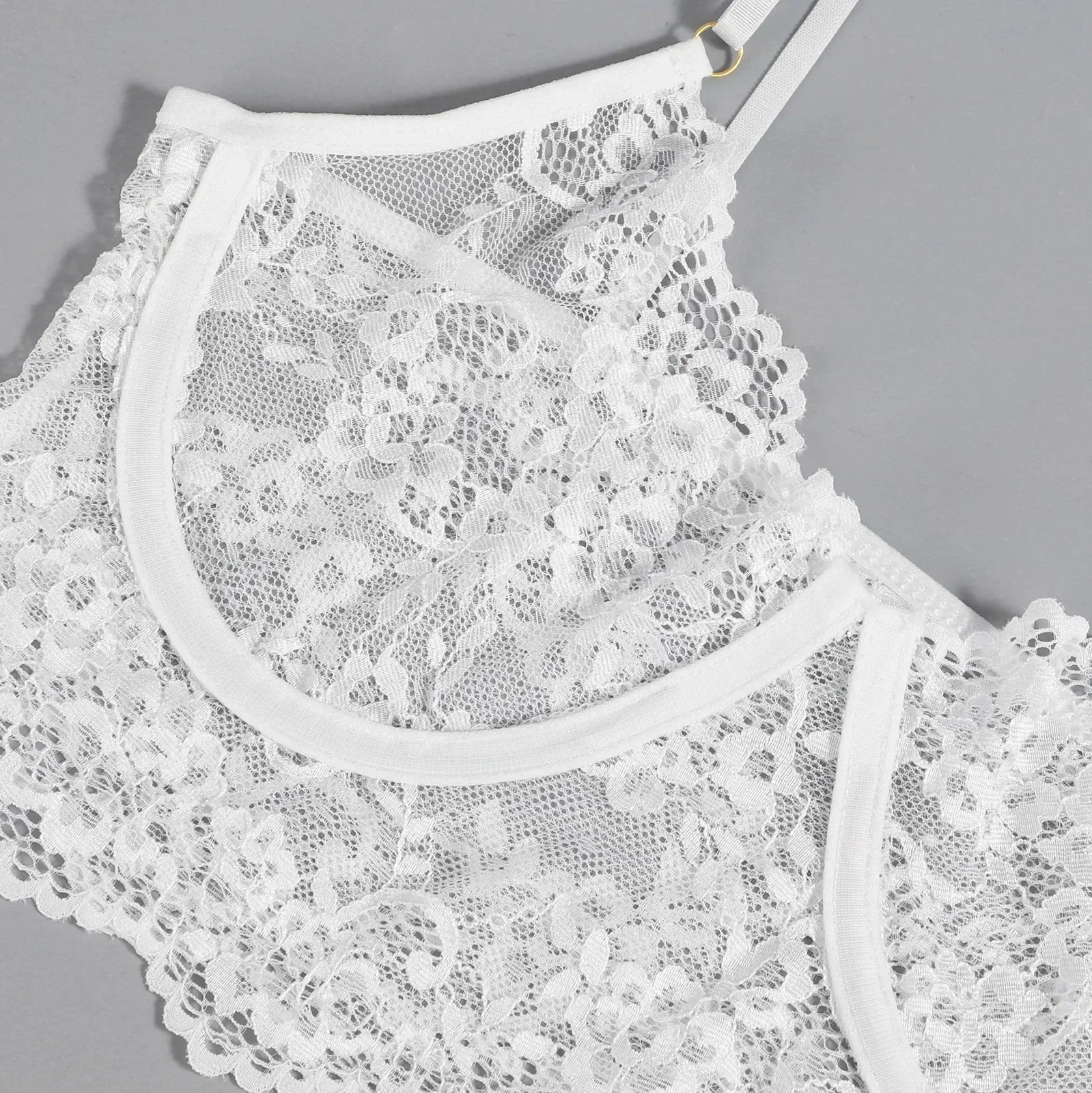 Porn Women Sexy Lingerie Sets Lace Halter Bra Bodysuit Garter Underwear Intimate Erotic Babydolls Sex Costumes Set