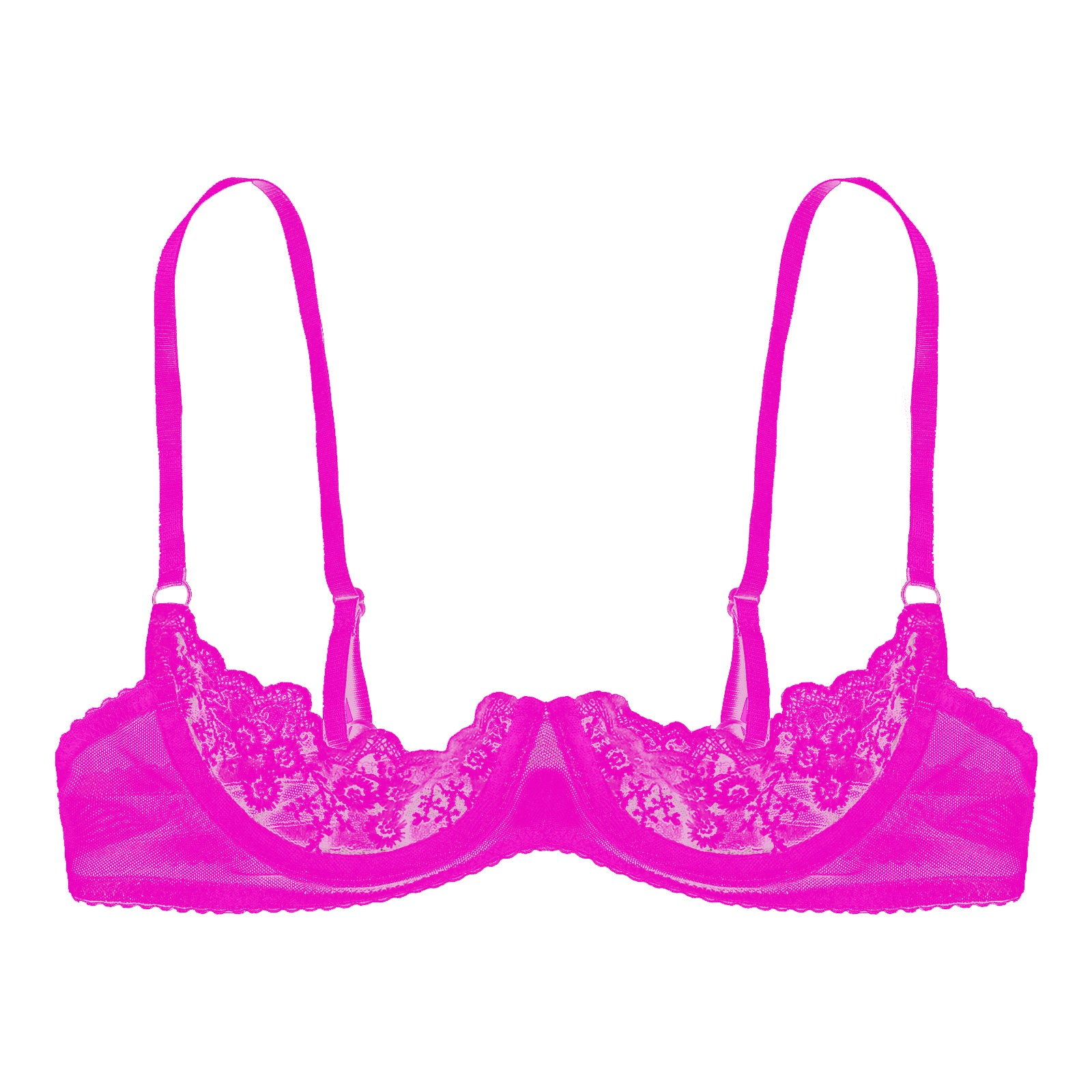 Sexy Womens Sheer Floral Lace Underwired Bra Underwear Unlined Brassiere Lingerie Bare Breast Exposed Open Nipples Bra Tops