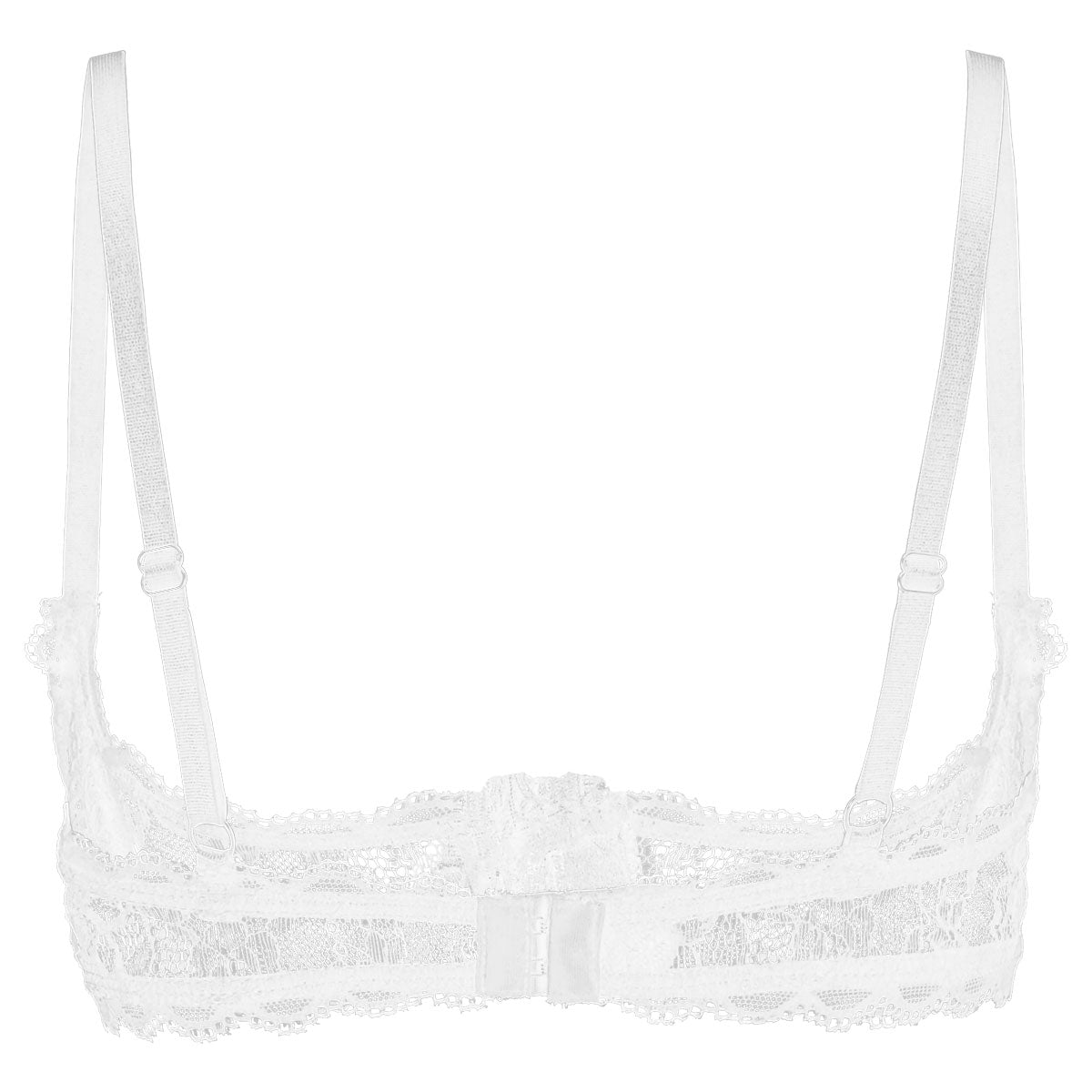 Womens Sexy Lace 1/4 Cups Unlined Bra See Through Mesh Push Up Underwired Brassiere Non Padded Balconette Bras Lingerie Tops