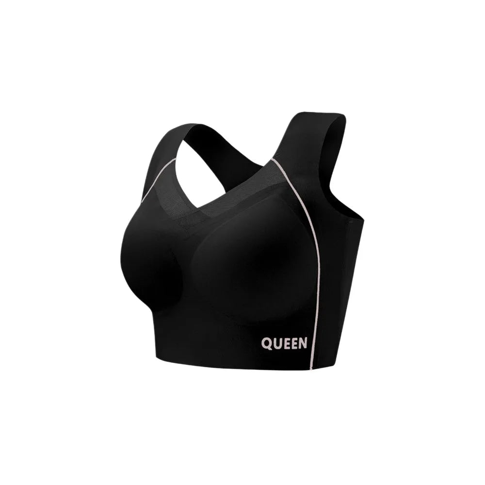 Soft Elastic Traceless Wireless V Bra Mesh V Neck Gathered Breasts Seamless Bras Shockproof Lingerie Push Up Underwear Running
