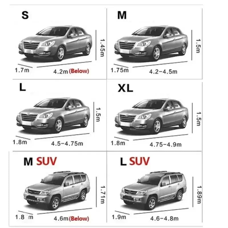 Universal Full Car Cover Portable Outdoor Waterproof UV Protection Anti-Scratch Resistant Car Clothing Auto Dust Cover Accessory