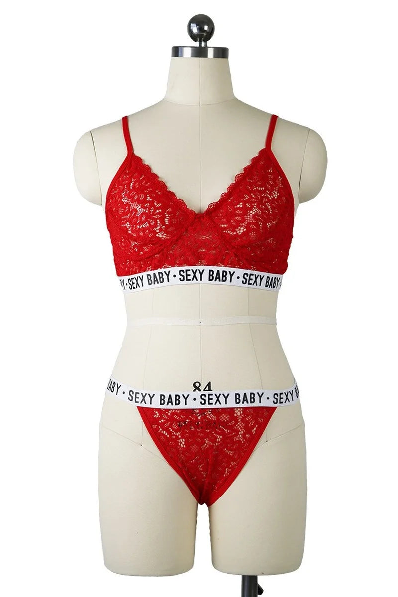 Sexy Lingerie Set for Women Hollow Bandage Bikini Bra G-String Suit Lace Erotic Costume Porno Sex Adult Underwear Clothes
