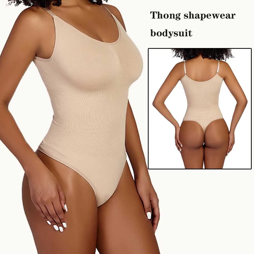 Shapewear Bodysuit with Tummy Control Tight Slimming Body Shaper Thong Bodysuit Crotch with Hooks Reducing and Shapers Jumpsuit