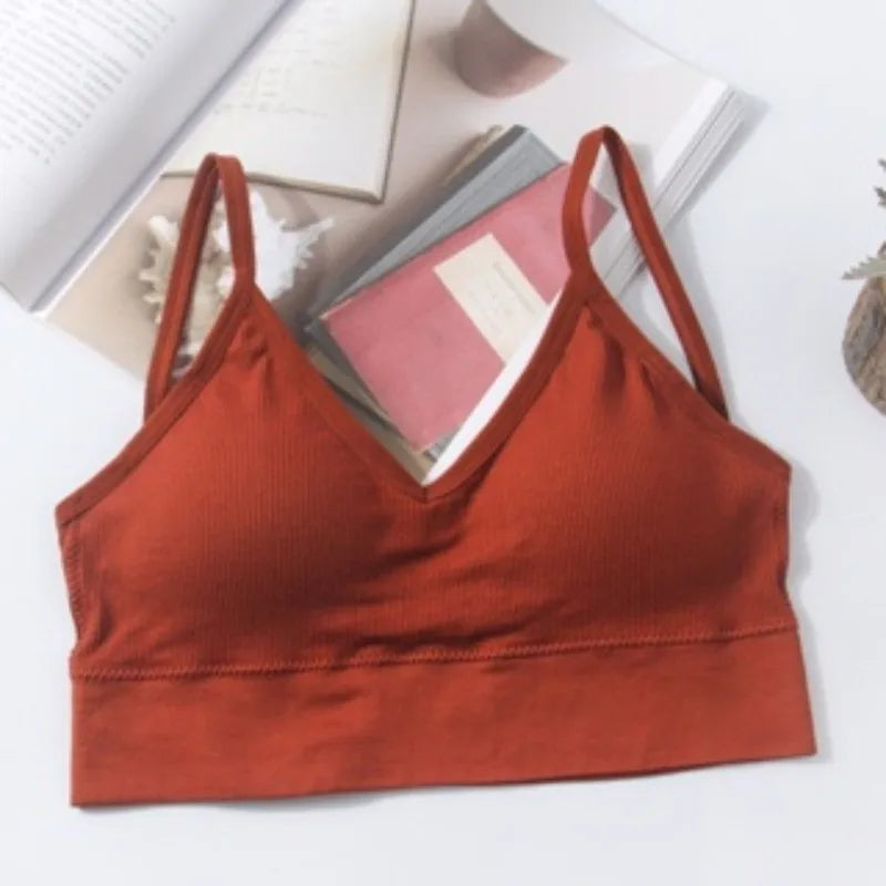 Sexy Sports Bra for Woman Solid Seamless Wireless Cami Bra Bralette Tops U Beautiful Back Comfortable Lingerie Bra