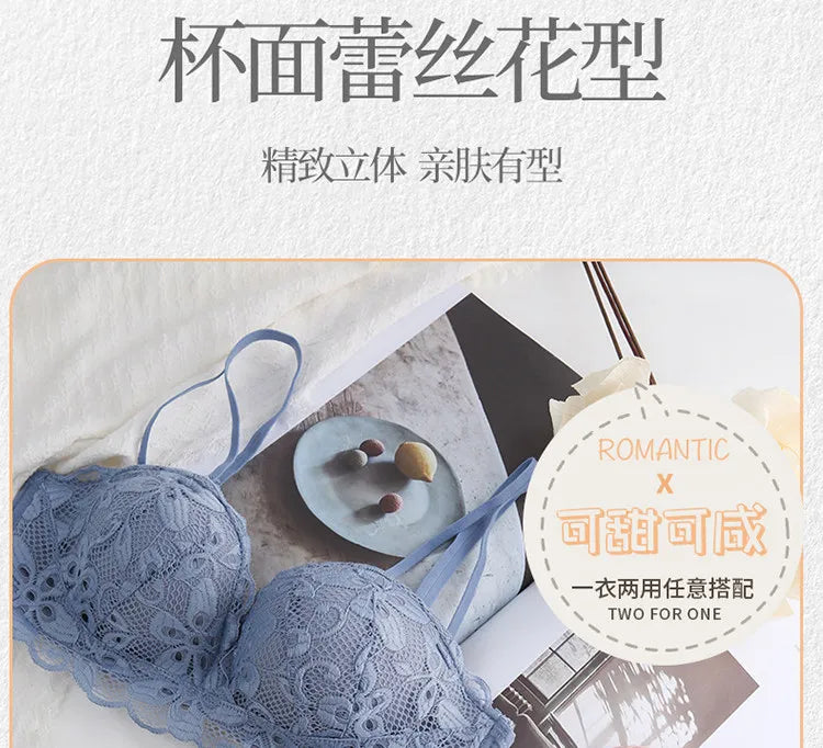 New Push-Up Lingerie Set Comfortable Wire-Free and Lightweight Bra Provides Lift and Side Support Sexy & Exquisite Lace Design