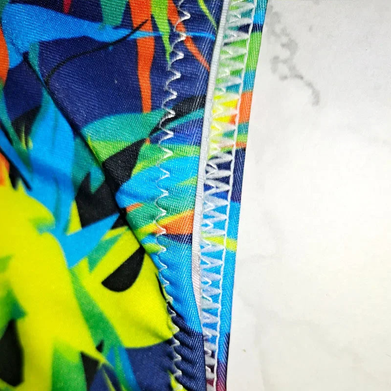 New Floral Print Brazilian Bikini Bottom Women's Swimwear High Waisted Sexy V Thong Swimsuit Bathing Suit Women Swimwear Women