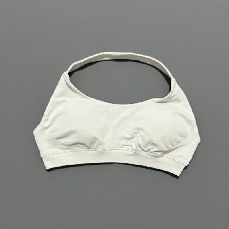 Sports Bra Women Halter Neck Open Back Seamless Yoga Bras Breathable Elastic Top Gym Running Workout Fitness Sports Bras