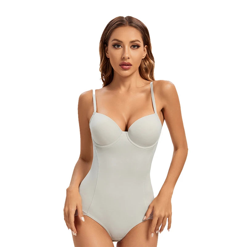 Sexy Lingerie Slim Silk Solid Shapewear for Women Smooth Soft Bodysuit Tummy Shaper Underwear Lingerie Black Nude