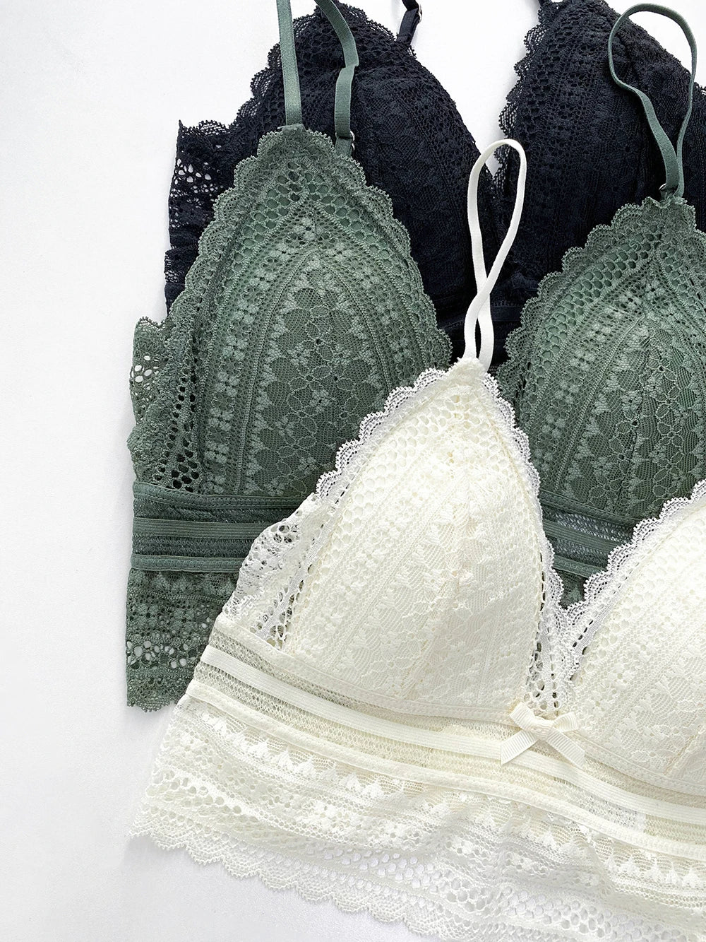 Backless Lace Bra Triangular Sexy Bralette Soft Low Back Biustonosz Women Lingerie Sexy Lace Bras for Women