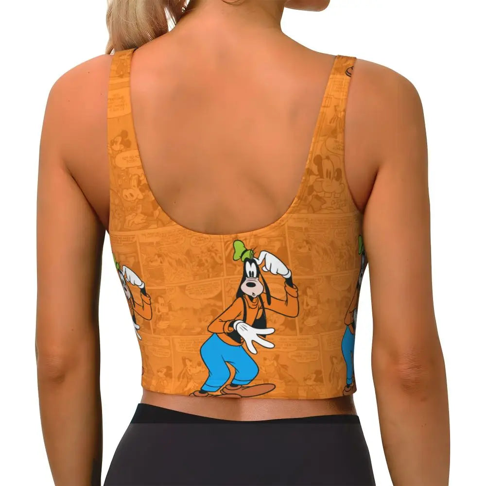 Custom Goofy Cartoons High Impact Sports Bras for Women Mangas Seamless Workout Running Crop Tank Tops