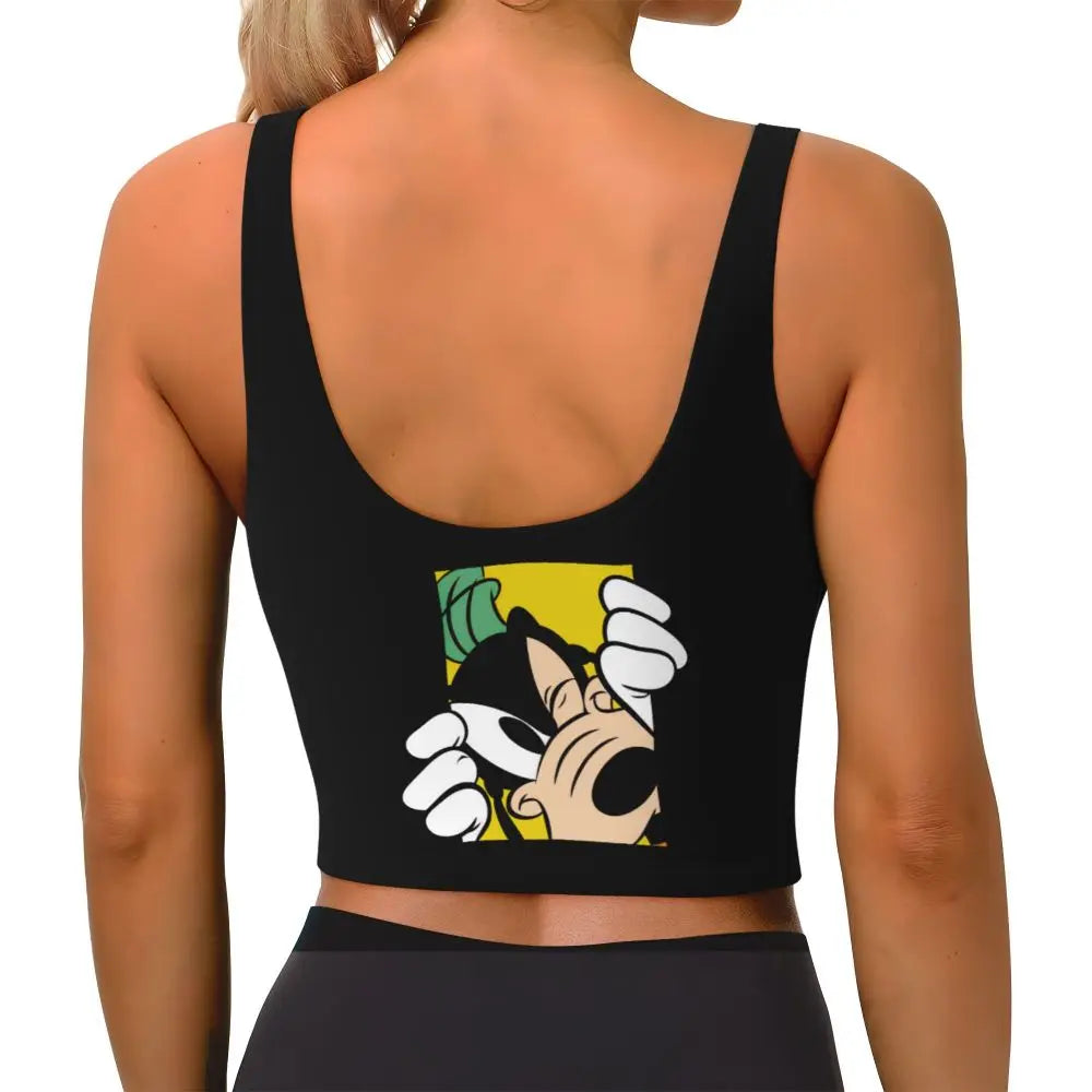 Custom Goofy Cartoons High Impact Sports Bras for Women Mangas Seamless Workout Running Crop Tank Tops
