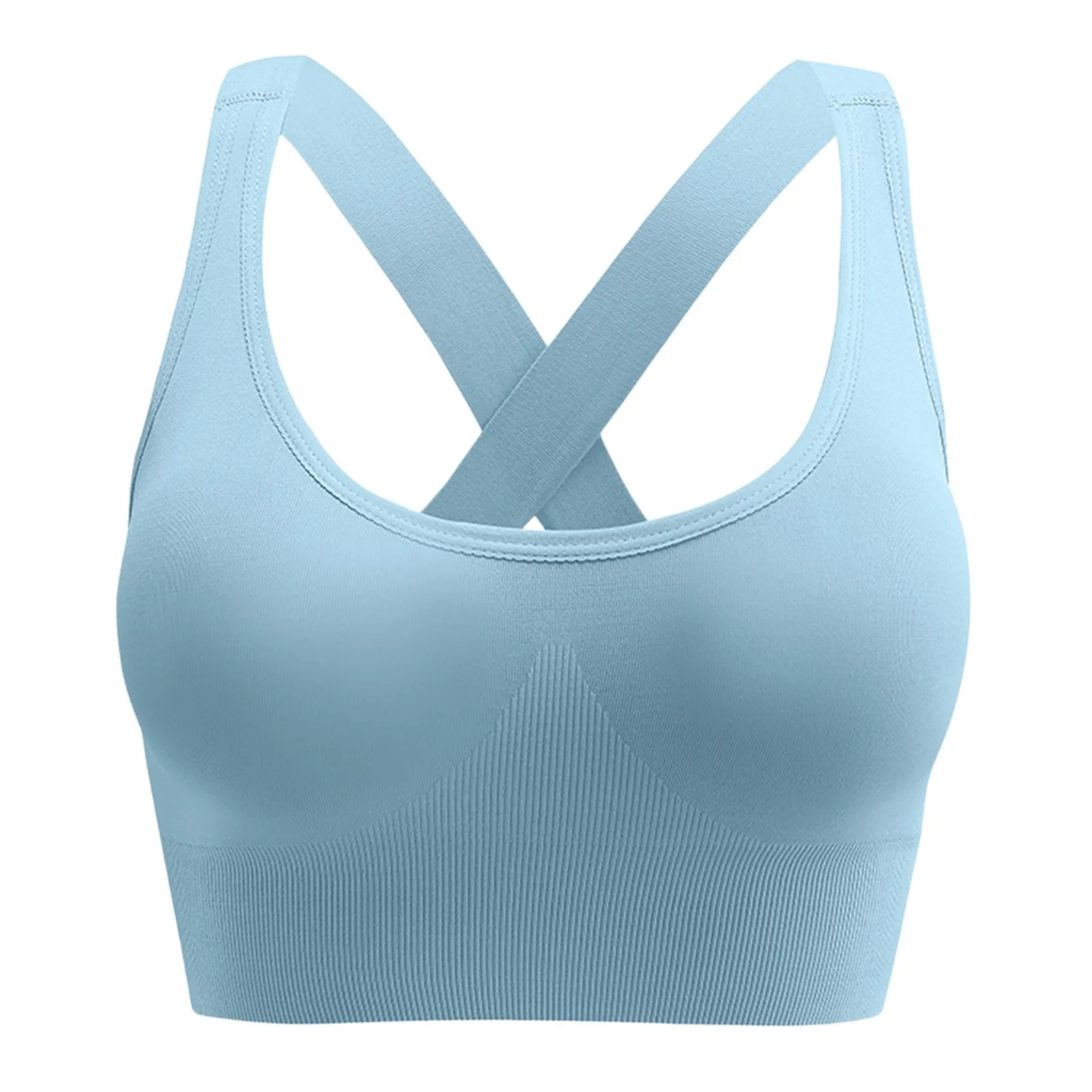 Women'S Sports Bra Cross-Back Design Seamless Design High Elasticity Quick-Drying Suitable All Seasons Fitness And Yoga