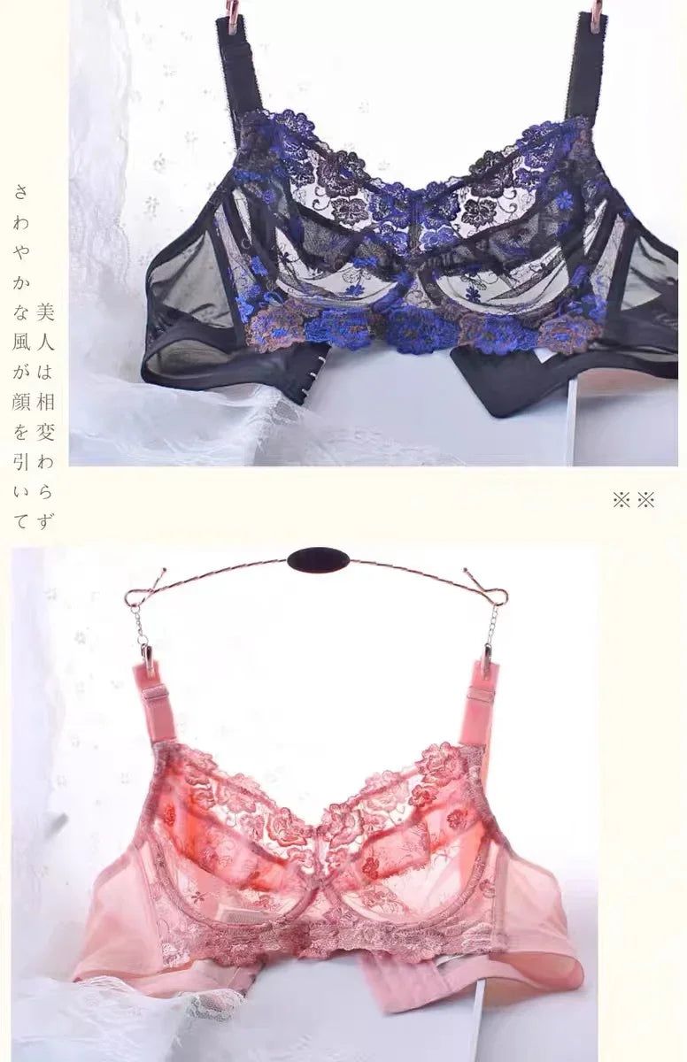 Full Coverage Plus Size Women Sexy Lace Bra Underwire Embroidery Brassiere 75 80 85 90 95 100 105 110 B C D E F G H