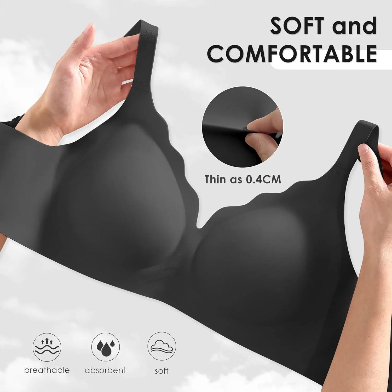 Womens Soft Comfortable No Underwire Bras Seamless Push Up Bralettes Full Coverage Tshirt Brassiere Hide Back Fat Daily Bras
