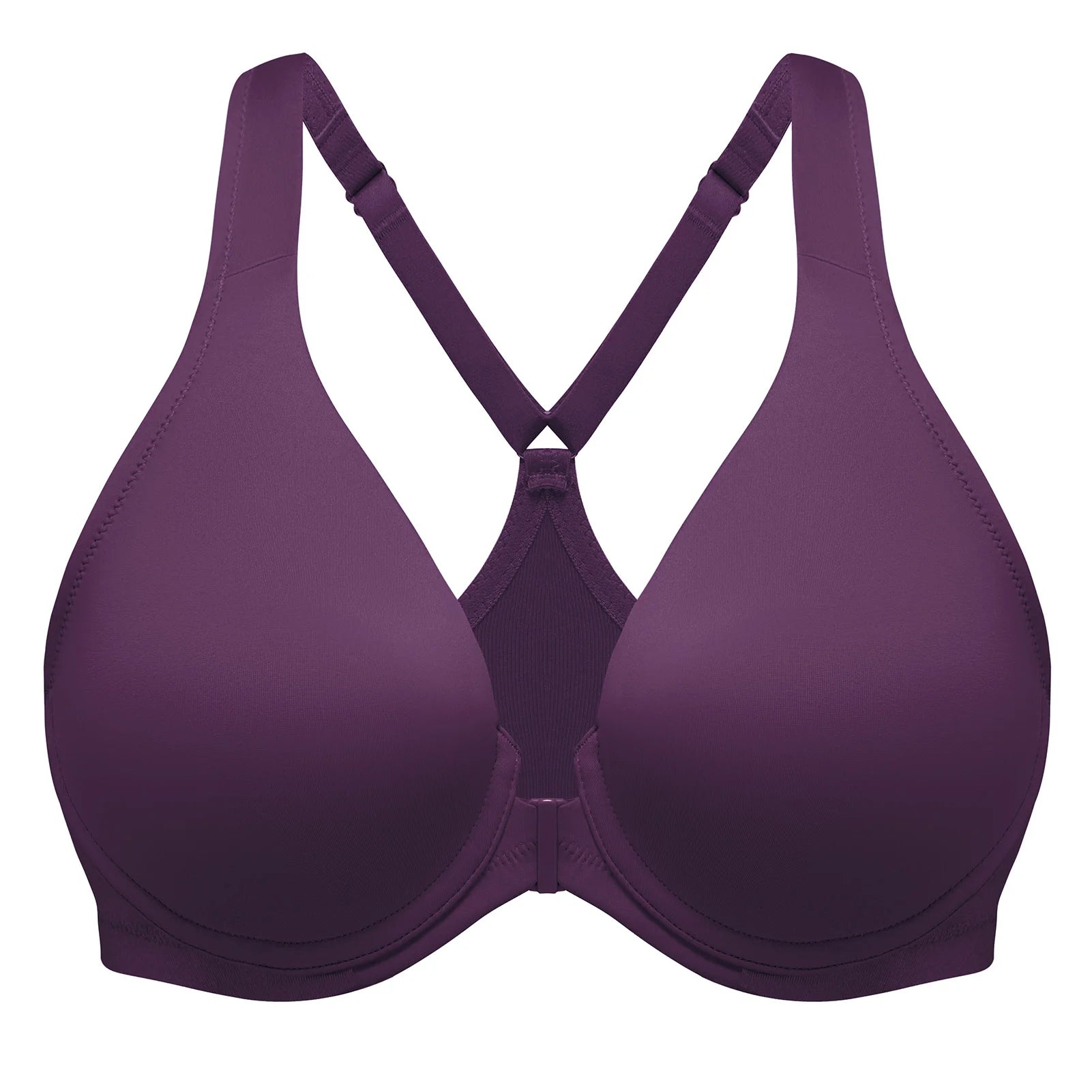 MELENECA Women's Racerback Full Coverage Front Closure Bras Plunge Unlined Seamless Underwire Bra