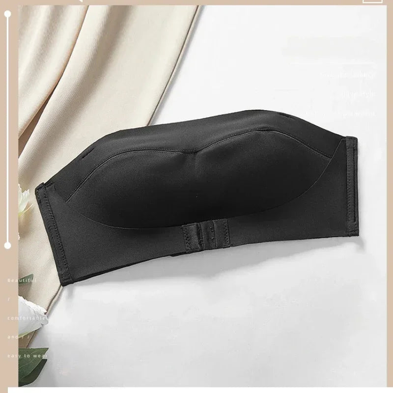 Strapless Women's Underwear Non-slip Gathered Small Chest Tube Top Beautiful Back Invisible Anti-light Wedding Women's Bra