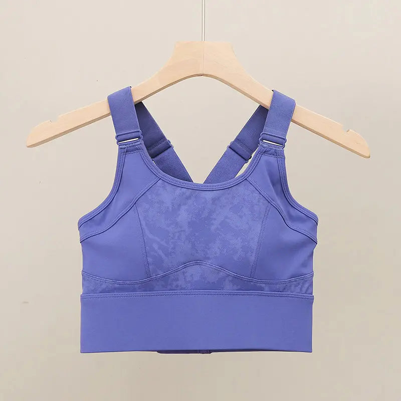 Sports Bra for Women with Large Busts, Shockproof, Side Breast Support, Anti-Sagging, Adjustable, Beautiful Back Design, Plus Size Yoga Running Fitness Bra