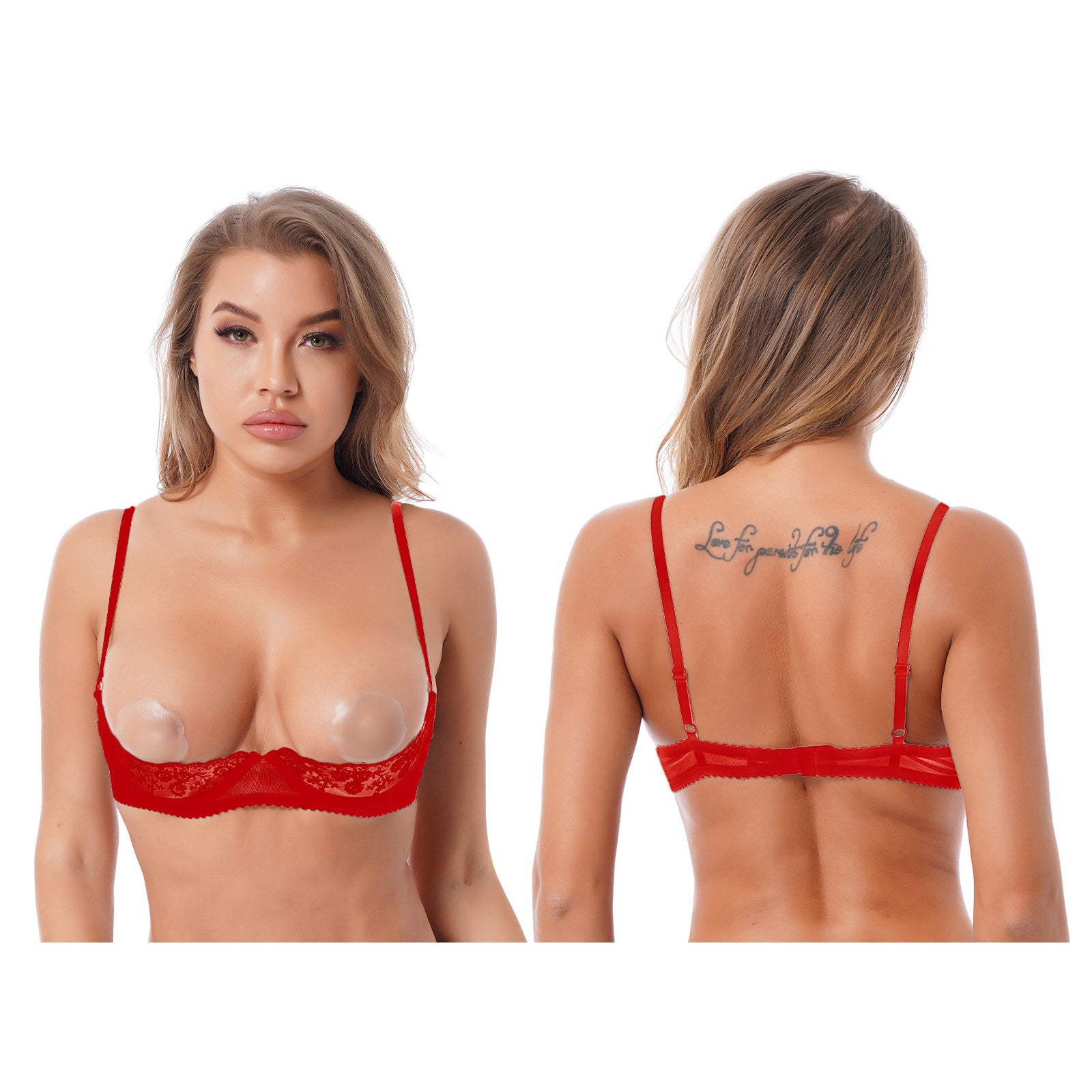 Women Lace Bra Underwear Adjustable Strap Half A Bra Unlined Brassiere Lingerie Sheer Floral Underwired