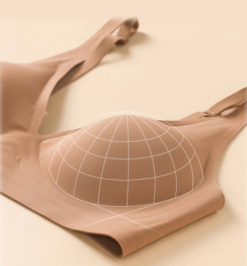 Plus Size Seamless Bra Full Coverage Wireless Comfortable for Large Bust Daily Wear