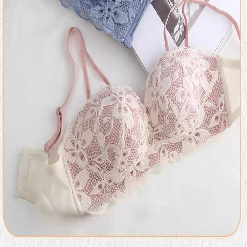 New Push-Up Lingerie Set Comfortable Wire-Free and Lightweight Bra Provides Lift and Side Support Sexy & Exquisite Lace Design