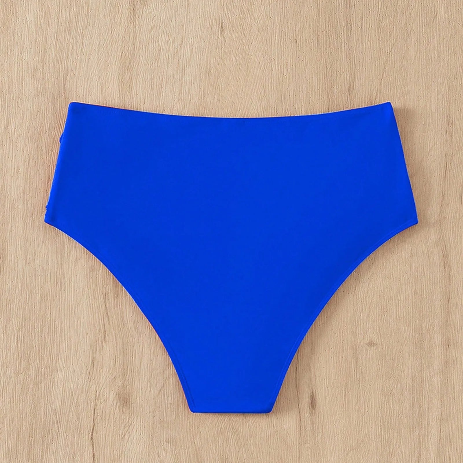 Summer Women Bikini Swimming Trunks Solid Color Sexy High Waist High Elasticity Bottoms Daily Beach Vacation Swimwear Briefs