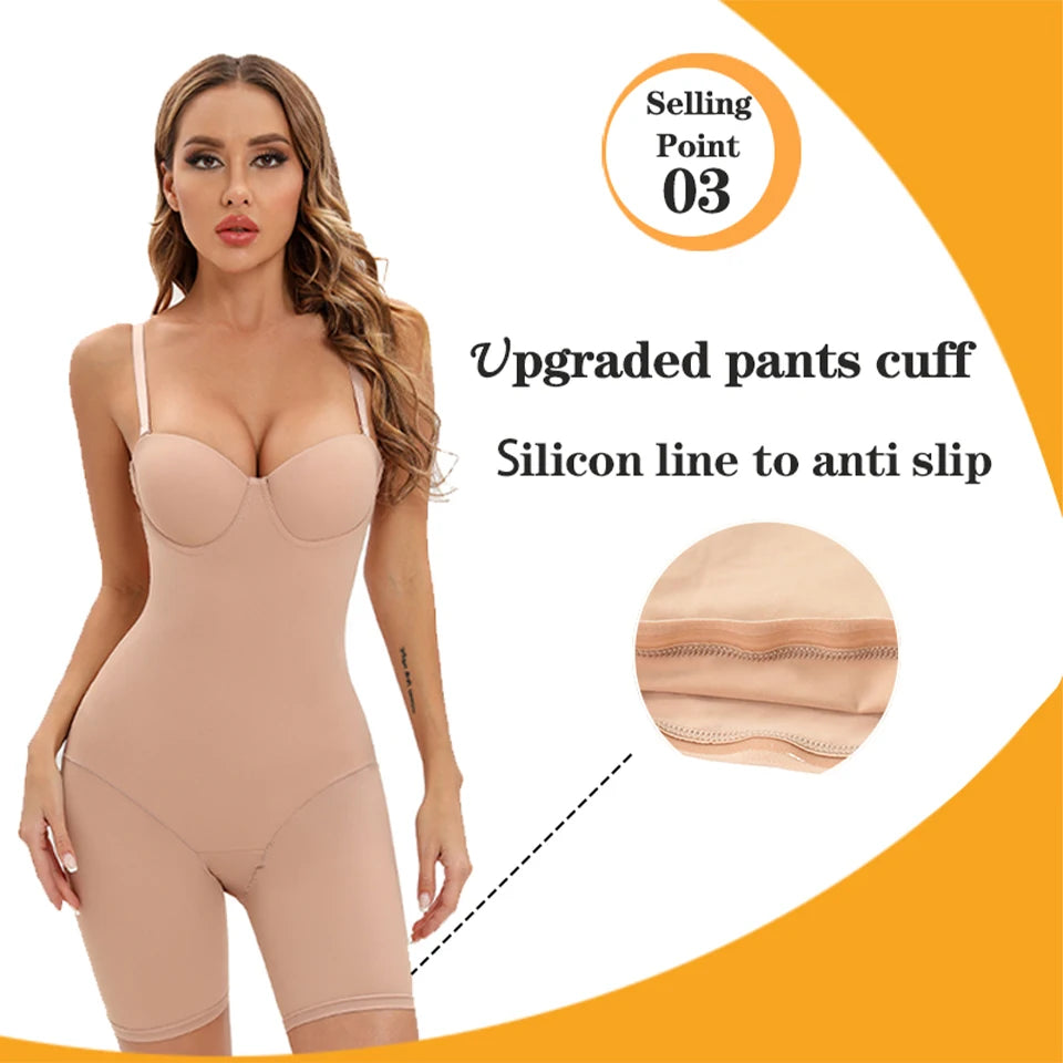 Sexy Lingerie Slim Silk Solid Shapewear for Women Smooth Soft Bodysuit Tummy Shaper Underwear Lingerie Black Nude